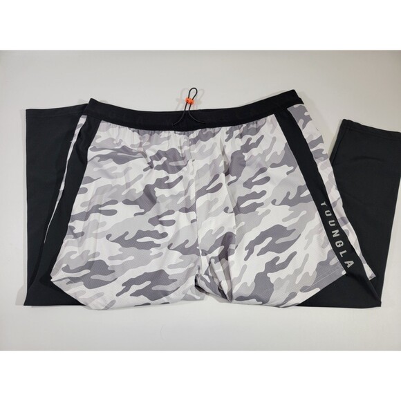 YoungLA XL Legging Shorts Layered Bodybuilding Gym Lifting Pants Workout Stretch - Picture 8 of 11